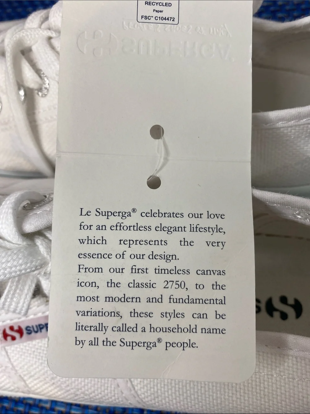 NWT Superga 2750 Cotu Classic sneakers in white, Sz. 7 W or 5.5 M